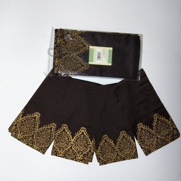 Napkins (NEW) - SET of 8 - Gold & Brown! - Picture 1 of 3